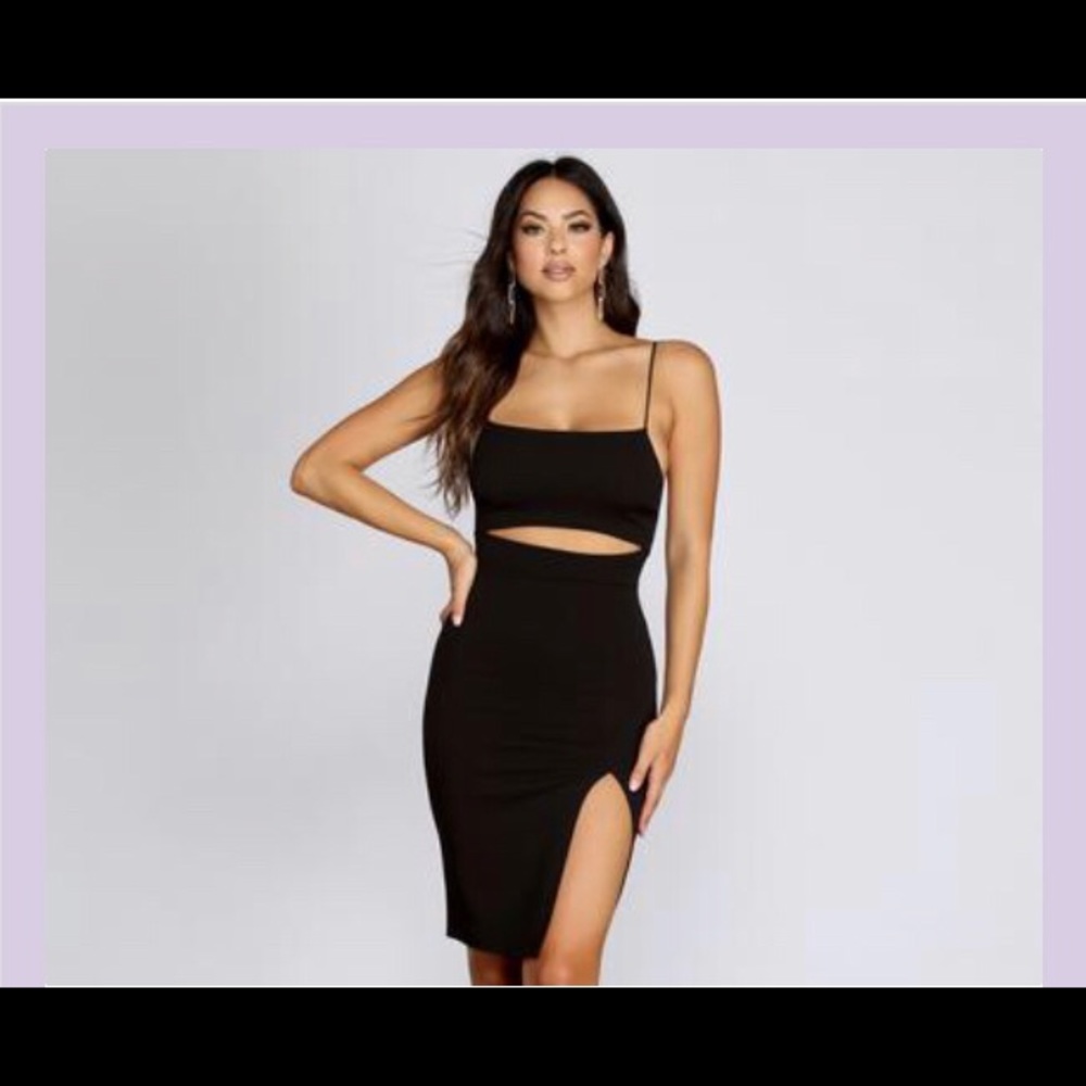Windsor brand Cutout Midi Slit dress Sz Small